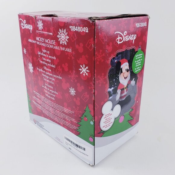 Gemmy Inflatable 3.5' Mickey Mouse with Santa Beard Disney Holiday Decor - Picture 5 of 7